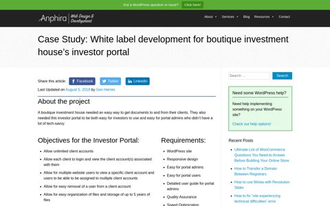 Case Study: White label development for boutique investment ...