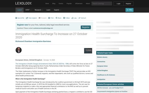 Immigration Health Surcharge To Increase on 27 October ...