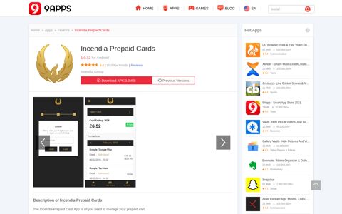 Incendia Prepaid Cards App Download 2020 - Free - 9Apps