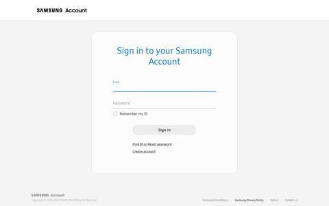 Sign in to your Samsung Account
