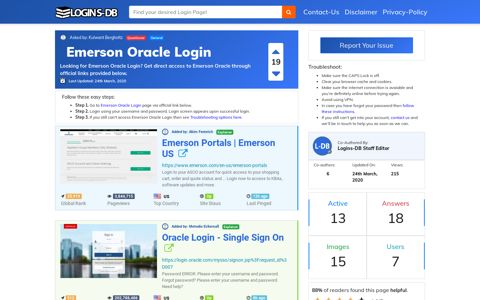 Emerson Oracle Login - Logins-DB