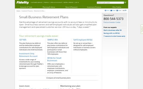Small Business Retirement Plans & Solutions from Fidelity