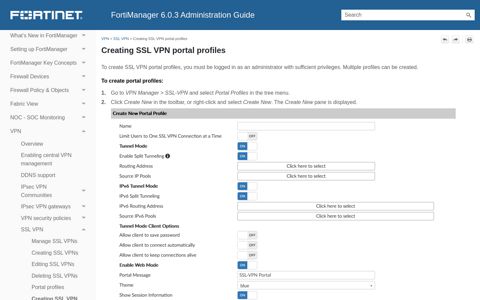 Creating SSL VPN portal profiles