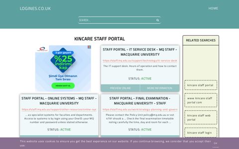 kincare staff portal - General Information about Login