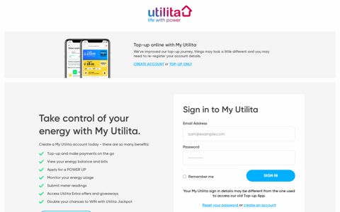 My Utilita: Sign In