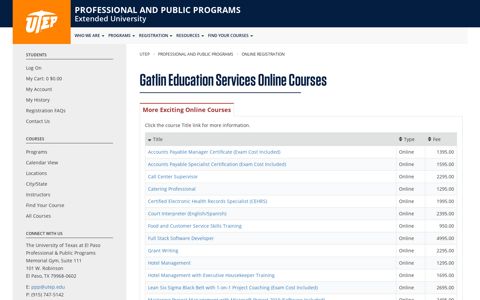 Gatlin Education Services Online Courses