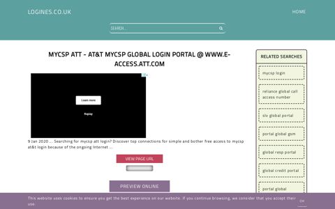 at&t mycsp global login Portal @ www.e-access.att.com