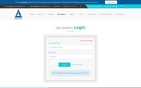 Job Seekers Login - Genius Consultants Ltd