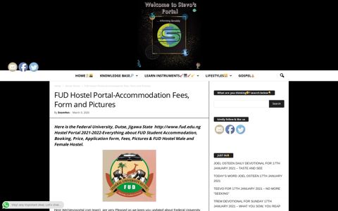 FUD Hostel Portal-Accommodation Fees, Form and Pictures ...