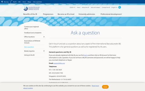 Ask a question - International Baccalaureate®