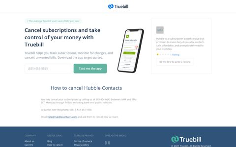 Cancel Hubble Contacts - Truebill
