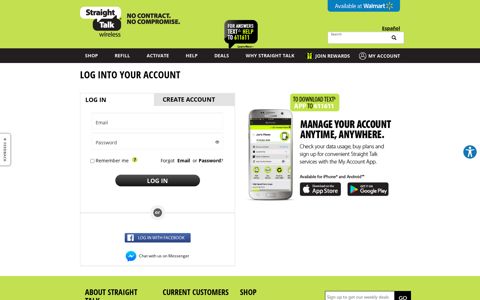 Log Into Your Account | Straight Talk Wireless