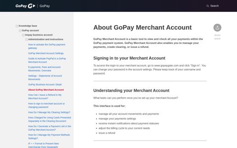 About GoPay Merchant Account