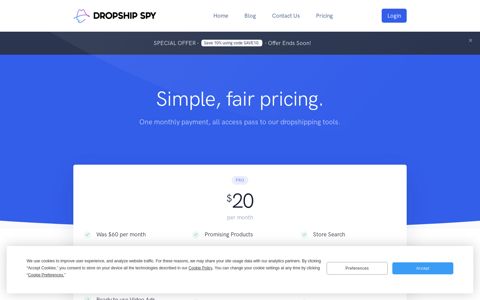 Simple, fair pricing. - Dropship Spy