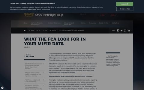 What the FCA look for in your MiFIR data | London Stock ...
