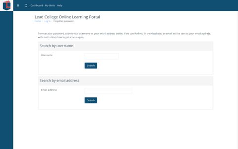 Forgotten password - Lead College Online Learning Portal