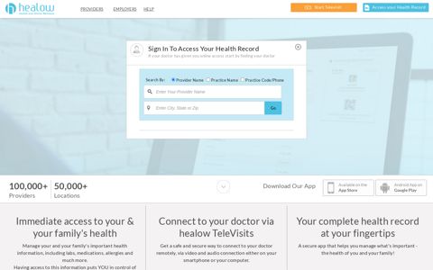 Sign In To Access Your Health Record - healow - Health and ...