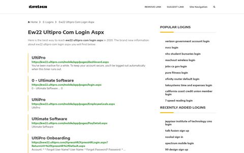 Ew22 Ultipro Com Login Aspx ❤️ One Click Access - iLoveLogin