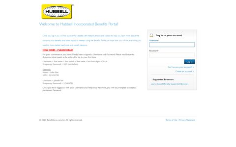 Hubbell Incorporated Benefits Portal!