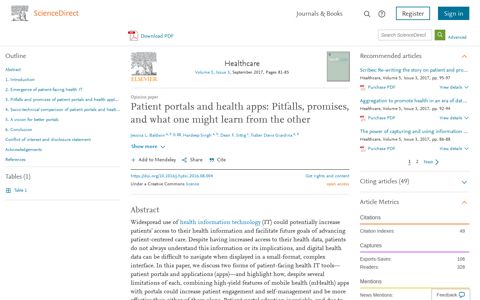 Patient portals and health apps: Pitfalls, promises, and what ...