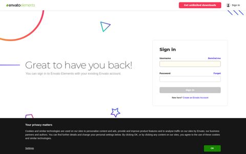 Sign in to Envato Elements
