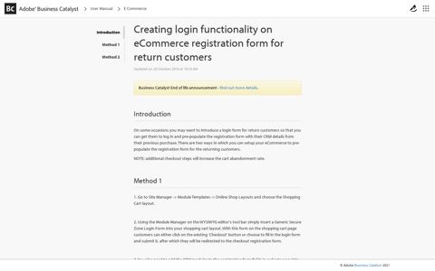 Creating login functionality on eCommerce registration form ...