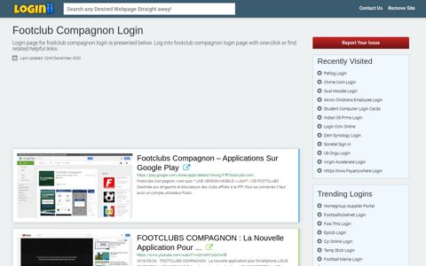 Footclub Compagnon Login - Loginii.com