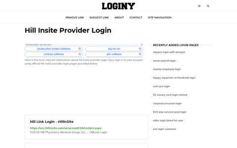 Hill Insite Provider Login ✔️ One Click Login - loginy.co.uk