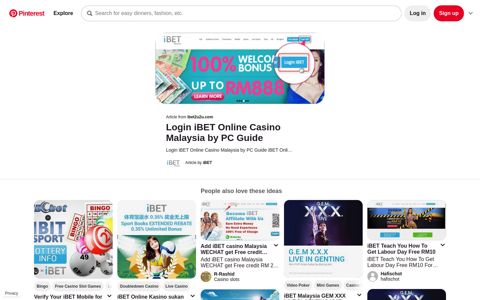 Login iBET Online Casino Malaysia by PC Guide - Pinterest