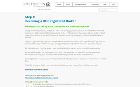 Step 1 Becoming a HUD Broker | opendoors