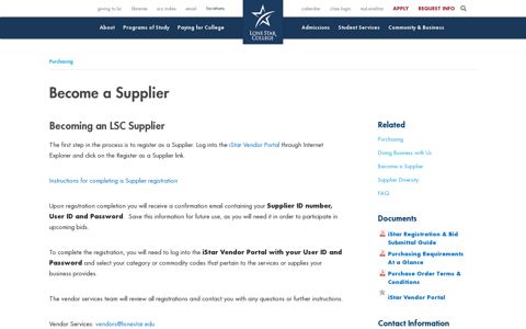Become a Supplier - Lone Star College