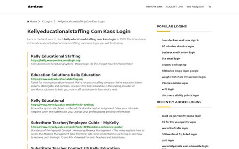 Kellyeducationalstaffing Com Kass Login ❤️ One Click Access