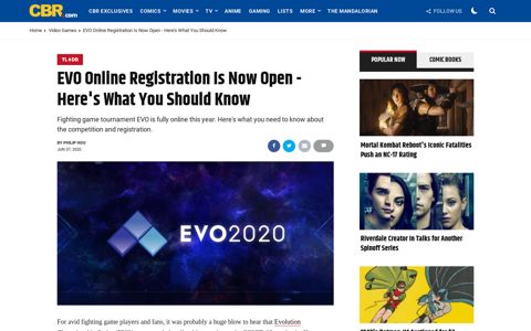EVO Online Registration Is Now Open - Here's What You ...