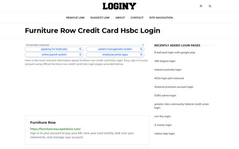 Furniture Row Credit Card Hsbc Login ✔️ One Click Login
