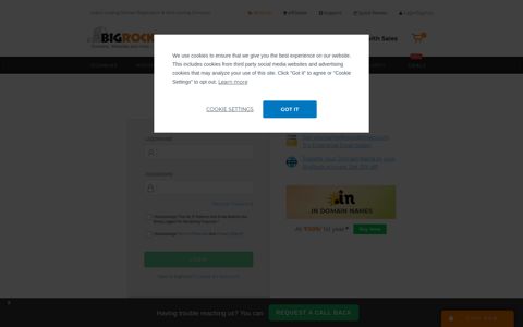 Login to Manage All Your Products| BigRock