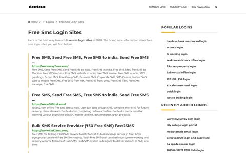 Free Sms Login Sites ❤️ One Click Access - iLoveLogin