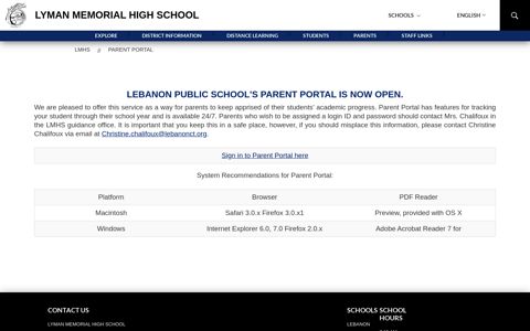 LMHS Parent Portal - LEBANON PUBLIC SCHOOL DISTRICT