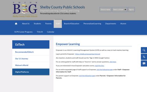 Empower Learning - Shelby County Public Schools
