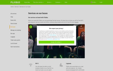 Services on board from → FlixBus