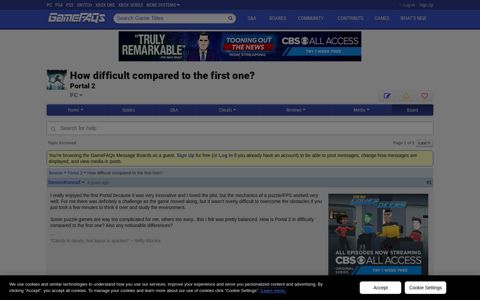How difficult compared to the first one? - Portal 2 - GameFAQs