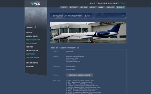 Executive Jet Management - EJM - PILOT CAREER CENTER