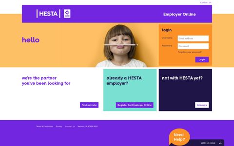 HESTA Employer Online - Employer Access