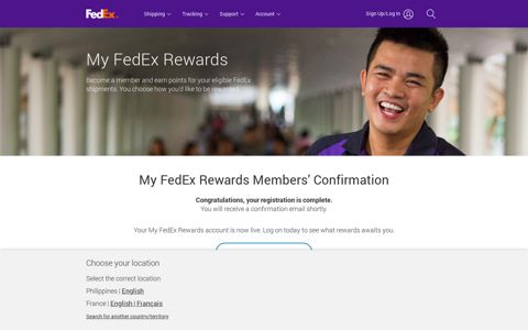 My FedEx Rewards Members' Confirmation Page | FedEx ...