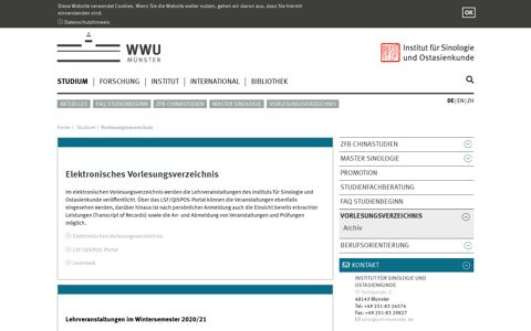 Vorlesungsverzeichnis - Universität Münster