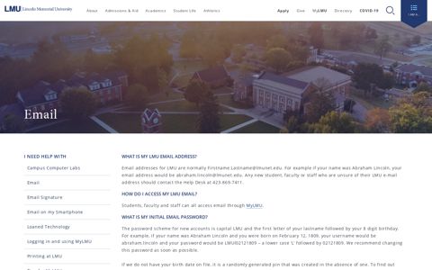 Email | Lincoln Memorial University - Harrogate
