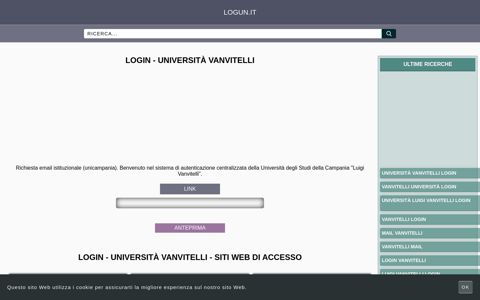 Login - Università Vanvitelli - Panoramica generale di accesso ...