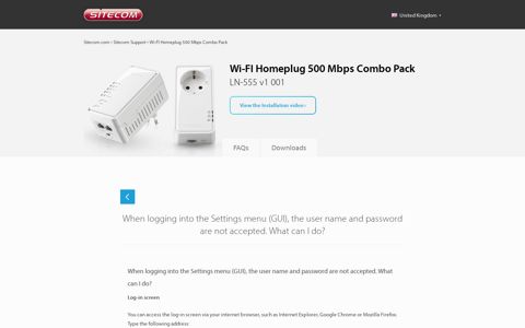 FAQ Sitecom LN-555v1001 Wi-FI Homeplug 500 Mbps ...