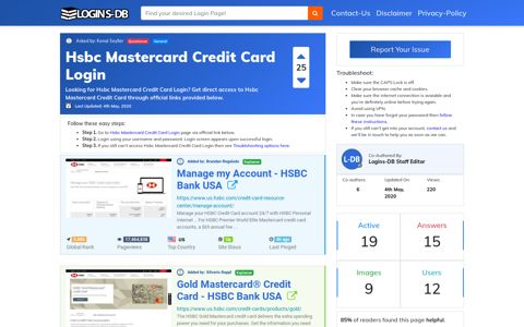 Hsbc Mastercard Credit Card Login - Logins-DB
