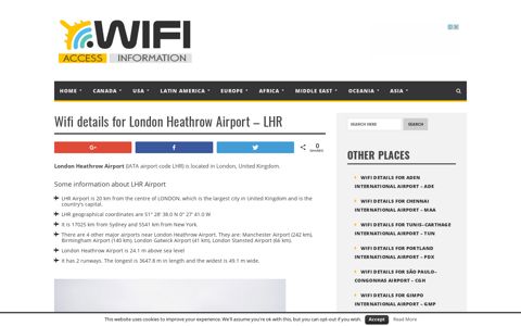Wifi details for London Heathrow Airport - LHR - Your Airport ...