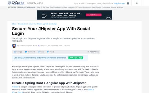 Secure Your JHipster App With Social Login - DZone Security